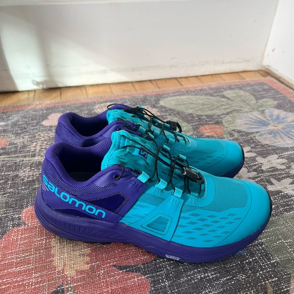 NEW Salomon Ultra Pro Trail Running Tennis Shoes size 38 EU Turquoise Blue Navy - Picture 6 of 15